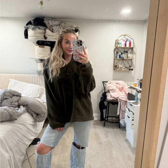 navy green fleece L - Picture 12 of 14